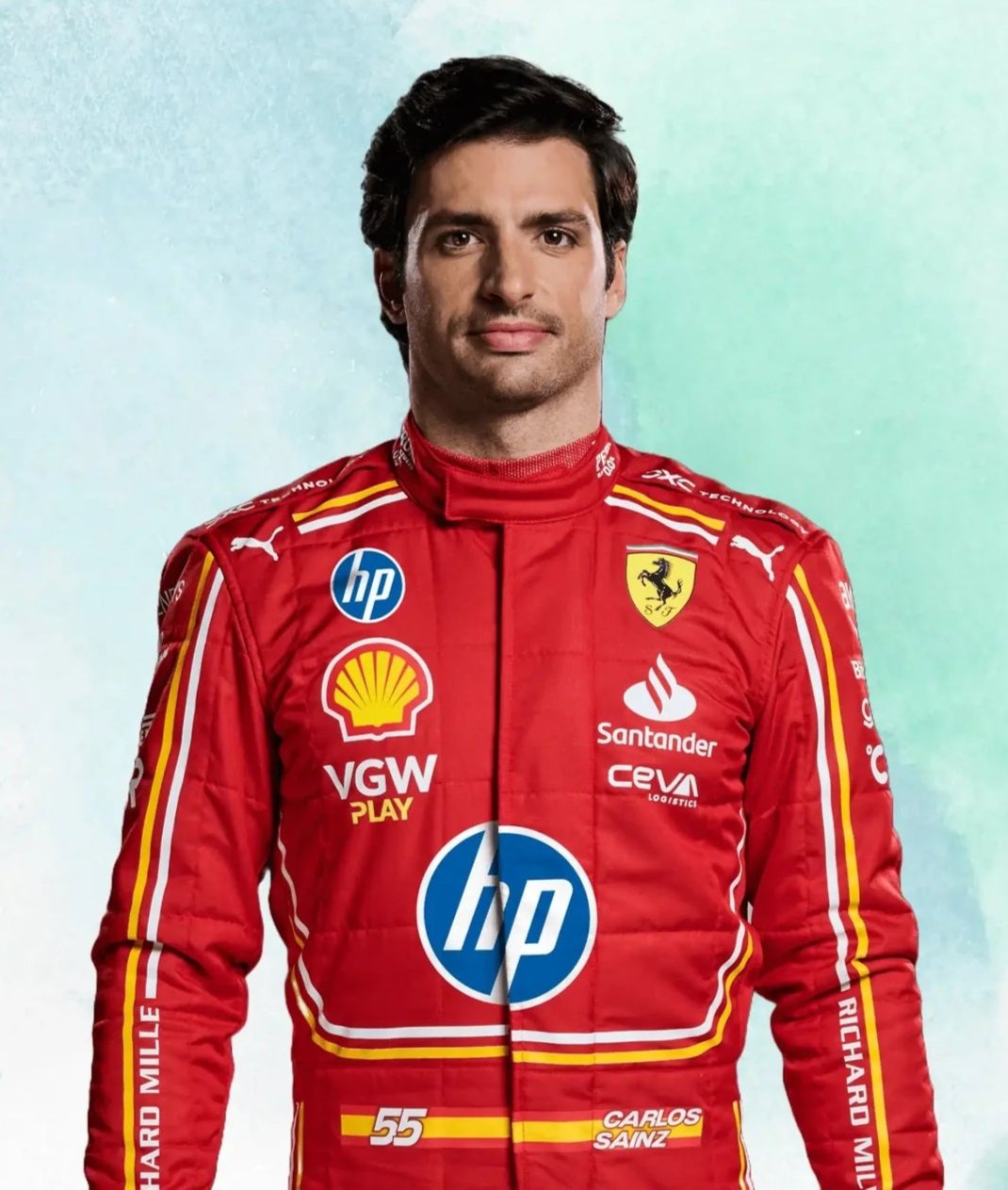 Carlos Sainz 2024 New Ferrari Race Suit -Dubai Racing Gear