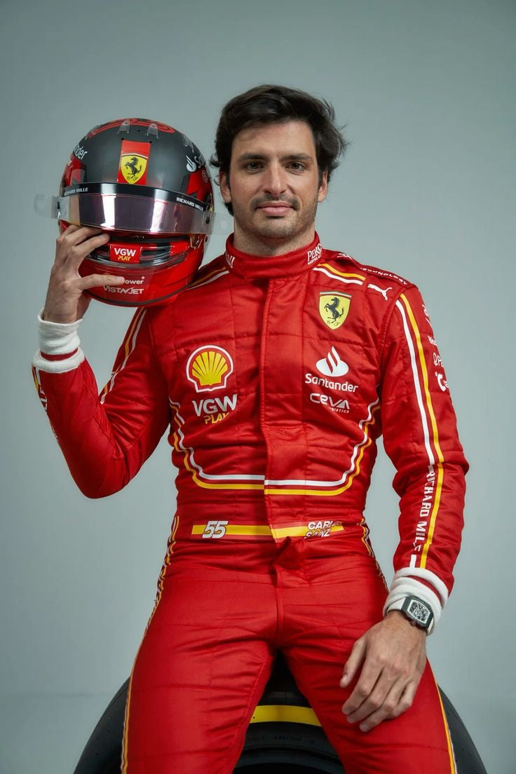 Carlos Sainz 2024 New Ferrari Race Suit -Dubai Racing Gear