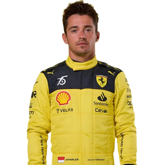 Charles Leclerc Yellow 2022 Model Printed F1 Race Suit