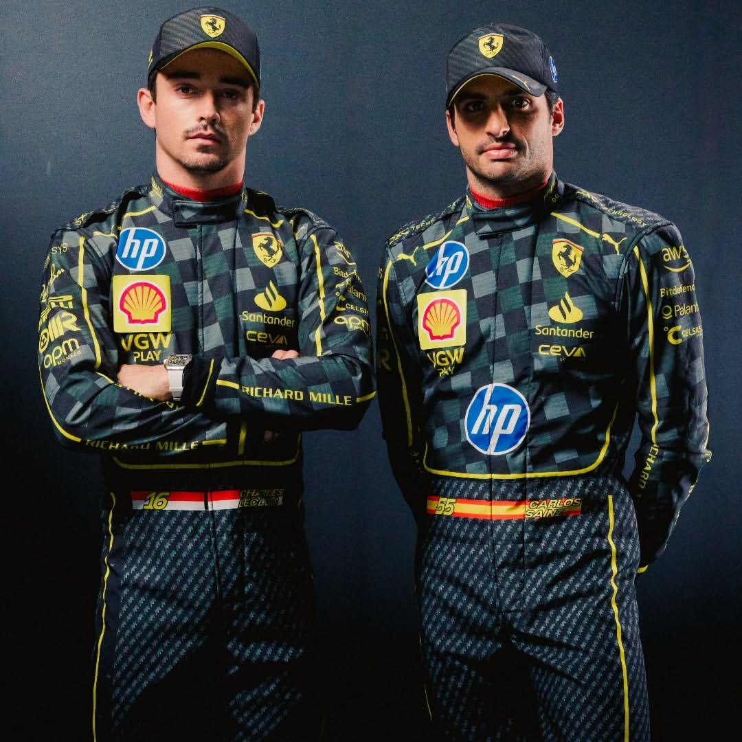 Charles Leclerc And Carlos Sainz Scuderia Ferrari HP's Carbon-Fibre Race Suits Italian Grand Prix